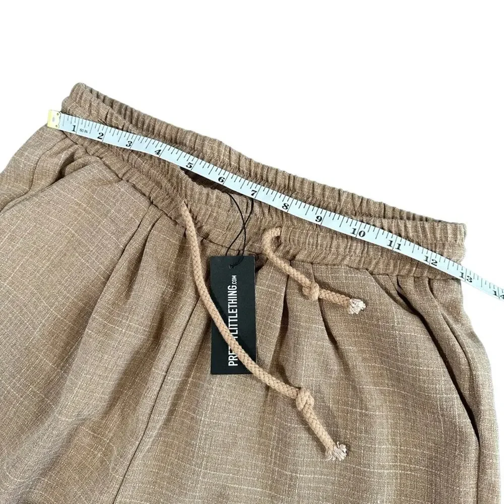 Pretty Little Thing Women's Taupe Diya‎ Casual Trouser Pants Size 2